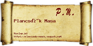 Plancsák Masa névjegykártya